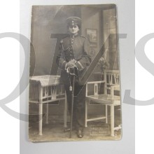 AnsichtsKarte (Mil. Postcard ) studio portret soldier with sabre