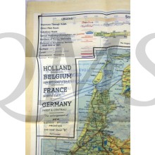 Cloth Escape Map European Theater  1943 Series C/D Holland Belgium France