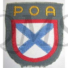 BeVo woven sleeve-shield as intended for a Russian Volunteer of the 'Russian Liberation Army' or 'POA' (Русская освободительная армия). 