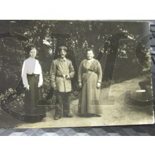 AnsichtsKarte (Mil. Postcard) soldat mit Frau und Mutter
