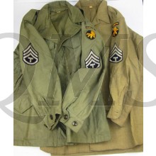 M1943 combat field jacket with matching shirt 17th Abn Tech sergeant 3rd class