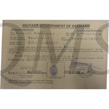 Zeitweilige Registrierungskarte 1945 (Temporary Registration 1945)