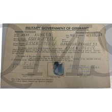 Zeitweilige Registrierungskarte Essen 01-06-1945 (Temporary Registration Essen 1945)