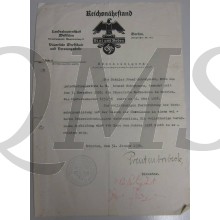 Bescheinigung Reichsnahrstand Westfalen 1936