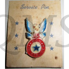 World War II son-in-service pin on original card