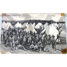 Prent briefkaart kamp in Vogelvlucht 1915 (Harskamp)