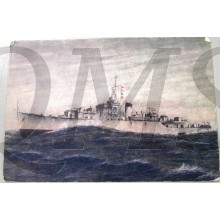 Prent briefkaart 1940 Hr. Ms. Fregat Johan Maurits