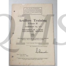 Pamphlet No 17A Artillery Training Deployment of a light AA Regiment