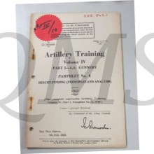 Pamphlet No 8 Vol IV  AA Gunnery  part I