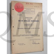 Pamphlet No 7 Directions for the use of Artillery instruments 1944