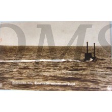 Postkarte militair U-boot taucht wahrend der Fahrt WW1