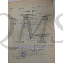 Nachweisung uber den Bedarf an Unterkunfsgerate und Verbrauchsmittel 1942