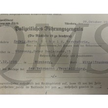 Polizeiliches Fuhrungszeugnis 1944 (Good conduct form by Police 1944)