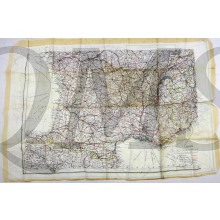 Scarce RAF Air Ministry escape silk map - France Spain