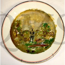 Wandbord Grebbe linie met foto soldaat