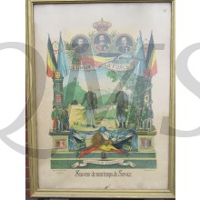 Oorkonde Belgie Regiment de Caribinier Souvenir de Montemps de Service 1900