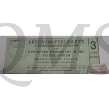 WH 3 Tage Lebensmittelkarte Deutsche Wehrmacht in den Niederlanden