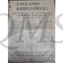 WW2 Propaganda Leaflet Tract Flugblatt, Code 512, ENGLANDS KRIEGSZIELE!
