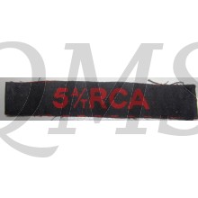 Shoulder title 5th Anti Tank field regiment RCA 4th Canadian Armoured Division