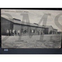 Prent briefkaart 1909 Soldaten Cantine Legerplaats Millingen