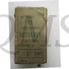 box 12 revolver cartridges .380 inch MK II