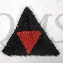 black wool triangle with red triangle