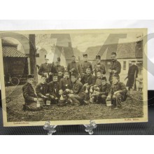 Prent briefkaart 1908 Soldatenleven, koffie halen