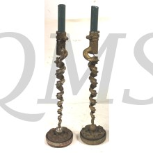 Kandelaars van franse bajonetten WO1 (WW1 Trenchart French bayonets  candle holders 