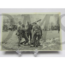 Prent briefkaart 1940 mobilisatie "luchtafweer in Actie"
