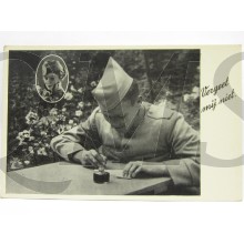 Prent briefkaart mobilisatie 1940 "Vergeet mij niet"