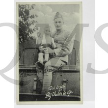 Prent briefkaart mobilisatie 1940 Nederland's Weermacht, nr 125 "Dat is fijn bij Vader te zijn" 