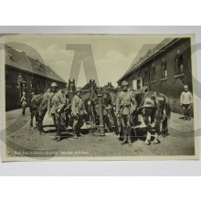 Prent briefkaart Ede, 2e Artillerie Brigade, Paarden drinken