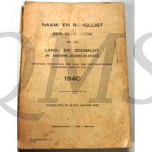 Naam en Ranglijst der Officieren van het KNIL 1940