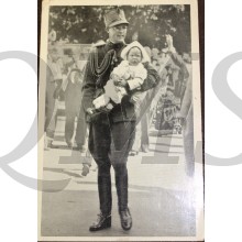 Prent briefkaart 1940 mobilisatie Nederland Paraat Z.D.H. Prins Bernhard met kind