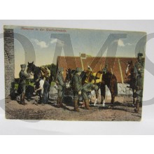 Postkarte 1914 Husaren in der Dorfschmiede