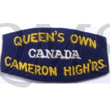 Shoulder title Queens own Cameron Highrs, 3rd Canadian Division