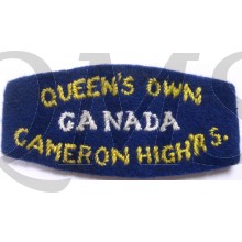 Shoulder title Queens own Cameron Highrs, 3rd Canadian Division