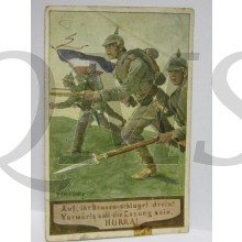 Postkarte 1915 auf Ihr  braven slaget drein, Vorwartz soll die Losung sein