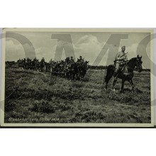 Prent briefkaart mobilisatie 1940 Stukkenrijders in het veld
