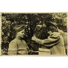 Prent briefkaart mobilisatie 1940  Zeg, jij trouwe kameraad Pas jij goed op mijn soldaat ?