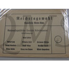 Stembiljet NSDAP Reichstagswahl Wahlkreis Weser-Ems 1934 (Voting papier NSDAP)