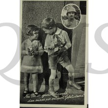 Prent briefkaart mobilisatie 1940 nu pa is gemobiliseerd, dan maar per veldpost gefeliciteerd