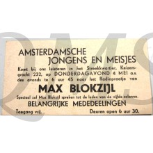 Flyer Amsterdamsche jongens en meisjes, Max Blokzijl