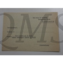 NSB briefkaart lidmaatschap/inlichtingen Loppersum