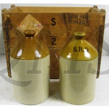 Wooden transport crate with 2 SRD jars RASC