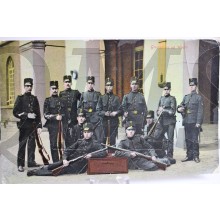 Prent briefkaart  1905 Grenadiers op Wacht