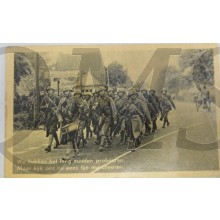 Prent briefkaart mobilisatie 1939 Proberen marcheren