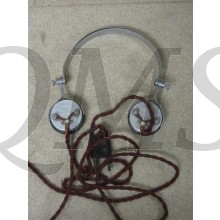 SG Brown Headphones Type F Aluminium earpieces casings and headbands black earpieces, original twisted flexible leads 2000 ohms (4000 total