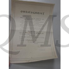 Ontslagbrief Vrijwillge Landstorm soldaat A Roos 1940 