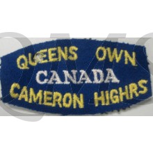 Shoulder title Queens own Cameron Highrs, 3rd Canadian Division